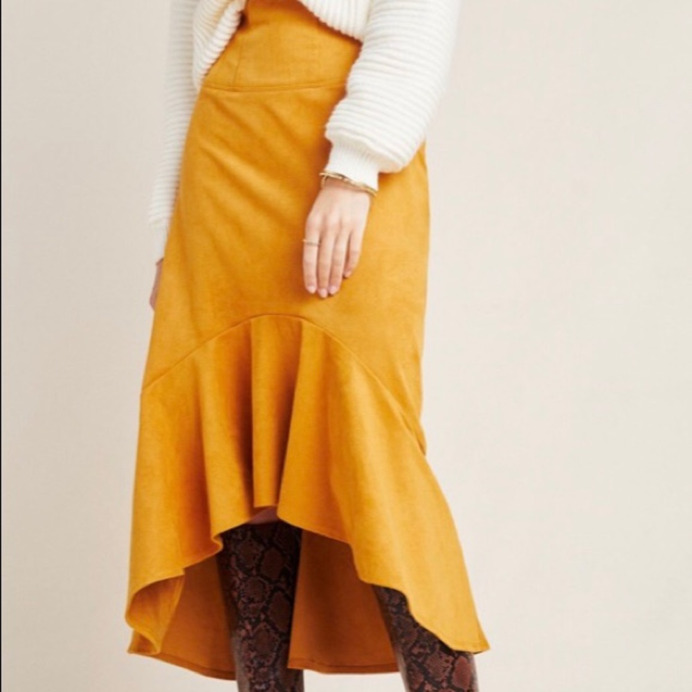 Anthropologie Codina Flounced Midi Skirt